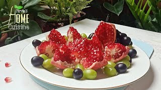 How To Cut A Pomegranate  Fruit Platter Ideas  Simple Fruit Decoration Ideas  Fruit Arrangements [upl. by Akcirahs]