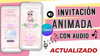 INVITACIONES ANIMADAS en CANVA con AUDIO 🥳 SIN PROGRAMAS [upl. by Olihs]