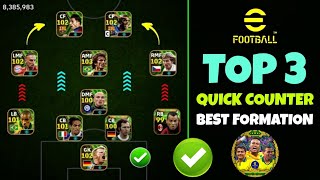 Top 3 Quick Counter Best Formations In eFootball 2024 Mobile 🔥  Best Formation eFootball 2024 [upl. by Nahtannoj138]