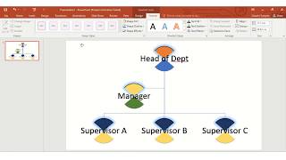 Create an organizational chart  organogram with SmartArt in MS Powerpoint 2016 [upl. by Oicirtap701]