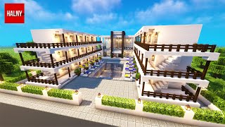 Hotel with a pool in Minecraft  Tutorial [upl. by Tuinenga]