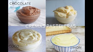 4 RECETAS DE CREMA PASTELERA FÁCIL Y RÁPIDA  Las María Cocinillas [upl. by Marlette]