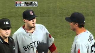 20090528 Varitek Francona ejected [upl. by Nairod]