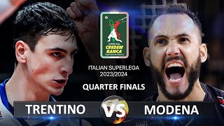 Quarter Finals of Italian Volleyball SuperLega 20232024  Trentino vs Modena [upl. by Milena]