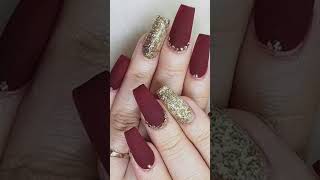 Coffin shape nail extensions 💅😍 bridal nail art designstrending shortvideo shorts shortstatus [upl. by Akimahs]