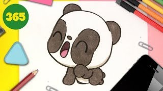 HOW TO DRAW A CUTE PANDA BEAR STEP BY STEP [upl. by Newcomer]