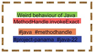 Weird behaviour of Java MethodHandleinvokeExact [upl. by Yerhcaz383]