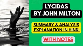 Lycidas by John Milton Summary amp Analysis  Explanation in Hindi with Notes [upl. by Ynavoeg280]