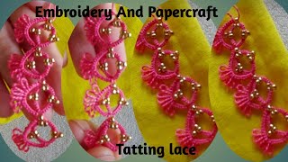 Tatting lace design tutorial for beginnersThe art of lace makingBeautiful lace making 363 [upl. by Anyak]