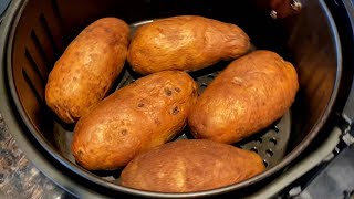 Air Fryer Baked Potatoes Recipe  How To Bake Whole Potatoes In The Air Fryer  AMAZING CRISPY SKIN [upl. by Nicolette]