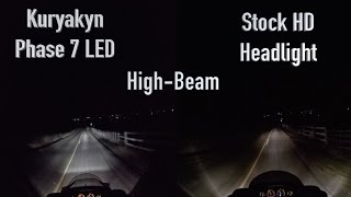 Compare Kuryakyn Phase 7 LED Vs Harley Stock HeadlightInstall Review Guide [upl. by Foy]