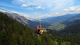 Zipline Stoderzinken Austria Gröbming 2017 Sony X3000 4K [upl. by Gmur]