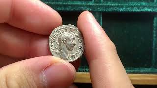 Ancient Roman silver denarius coin of emperor Severus Alexander [upl. by Olnay]