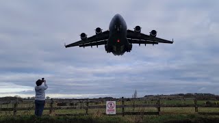 🇬🇧 RAF Boeing C17 Globemaster III ZZ176 from Rzeszow landing  RAF Brize Norton BZZ 512024 [upl. by Greenman424]