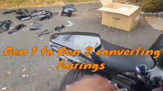 zx14 gen 1 to gen 2 fairings amp Damper installation conversion retro fit reuploaded walk around [upl. by Lavern724]