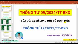 Thông tư 092024TTBXD Sửa đổi bổ sung Thông tư 122021TTBXD của Bộ xây dựng [upl. by Hairacaz408]