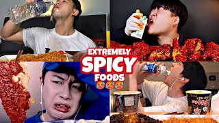 EXTREME SPICY FOODS VS MUKBANGERS🌶️🥵🔥 [upl. by Alwitt820]