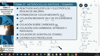 TEMA 37 HETEROCICLOS  SÍNTESIS  TEMARIO [upl. by Dikmen411]