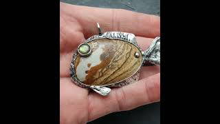 FishPicture JasperLabradorite Pendant fish fishpendant fantasyworld healing labradorite [upl. by Aschim]