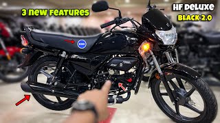 2024 Hero HF Deluxe Black Color New Model Review  Price Features Mileage  Hf Deluxe bike [upl. by Zelikow]