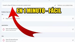 como PONER OPERA GX como NAVEGADOR PREDETERMINADO WINDOWS 11 [upl. by Ensign46]