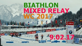 BIATHLON MIXED RELAY 9022017 World Championships Hochfilzen Austria [upl. by Cyndi874]