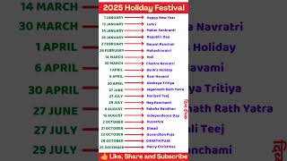 2025 Festival list  All fasts and festivals of 2025  Hindu calendar 2025  fasting festival dates [upl. by Mochun]