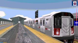 OpenBVE FlushingMain Street Bound R188 7 Enters amp Leaves Willets PointShea Stadium [upl. by Elbon]