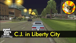 CJs night drive around GTA IIIs Liberty City  GTA San Andreas  Just Driving 158 [upl. by Thibaud966]