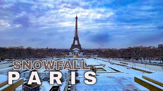 Paris France LIVE  Paris Snow 2024  Paris Winter [upl. by Ahsieym]