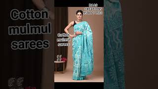 Cotton mulmul saree collection by RAAS CREATIONS DMFORORDERS [upl. by Segroeg]