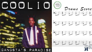 A141 Gangstas Paradise  Coolio  Drums Score Visualizer Original Song [upl. by Aivila]