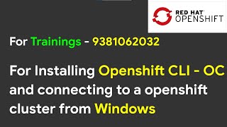 OpenShift  Installing CLI OC in Windows  Openshift Command Line Interface [upl. by Connors919]