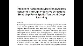 Intelligent Routing in Directional Ad Hoc Networks Through Predictive Directional Heat Map From Spat [upl. by Scrope]