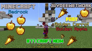 FAST Golden CarrotampApple Auto Crafter TUTORIAL Minecraft Bedrock AKA The MiddleFinger Crafter [upl. by Anippesuig]