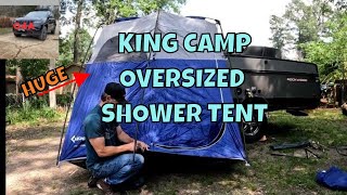 KING CAMP OVERSIZED CAMP SHOWER TENT  This is HUGE [upl. by Atinauq]