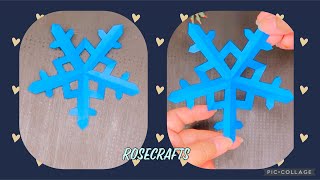 DIY HOW TO MAKE SNOWFLAKE WITH STAR ⭐️ 🎄❄️EASY SNOWFLAKE TUTORIAL [upl. by Charron]