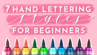 7 Hand Lettering Styles for Beginners  Hand Lettering Ideas and Modern Calligraphy Fonts [upl. by Zachariah]