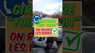 Giratoire Sortie TOUT DROIT ⬆️ autoecole permisdeconduire giratoire conduiteonline [upl. by Junius]