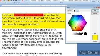 SHADING  COLOR MODEL RGB HSL  IN MS WORD DETAIL EXPLAIN IN HINDI [upl. by Aizahs]