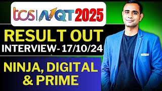 TCS Free NQT 2025 Result Out  Interview on 17th October  Ninja Digital amp Prime [upl. by Falzetta61]