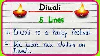 5 lines on Diwali in English  Five lines on Diwali  Diwali essay in English  Essay on Diwali [upl. by Ynor481]