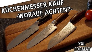 Küchenmesser VergleichWorauf beim Kauf achtenMesserstahl Ergonomie Verarbeitung uvm beim Santoku [upl. by Etteneg823]