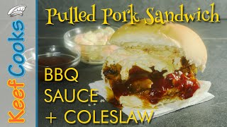 Pulled Pork Sandwich with BBQ Sauce and Coleslaw [upl. by Narag308]