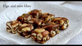 Sugarfree anjeer and nuts burfi  Figs bites  sugar [upl. by Frants]