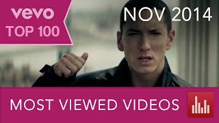 Vevos 100 Most Viewed Music Videos Nov 2014 [upl. by Rafaj]