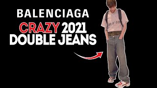 JEANS on TOP of PANTS Balenciaga Layered Double Jeans [upl. by Yahsel]