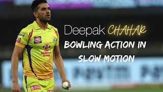 Deepak Chahar Bowling Action  In Slow Motion  2021  Tarush Cricket [upl. by Gough98]