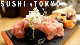 5 Delicious And Cheap Sushi Restaurants In Tokyo  Japan Food Guide [upl. by Leahcimnoj]