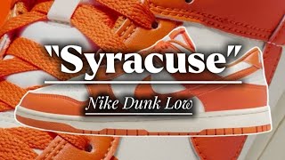 Nike Dunk Low “Syracuse” Detailed look  Price [upl. by Anelrats]